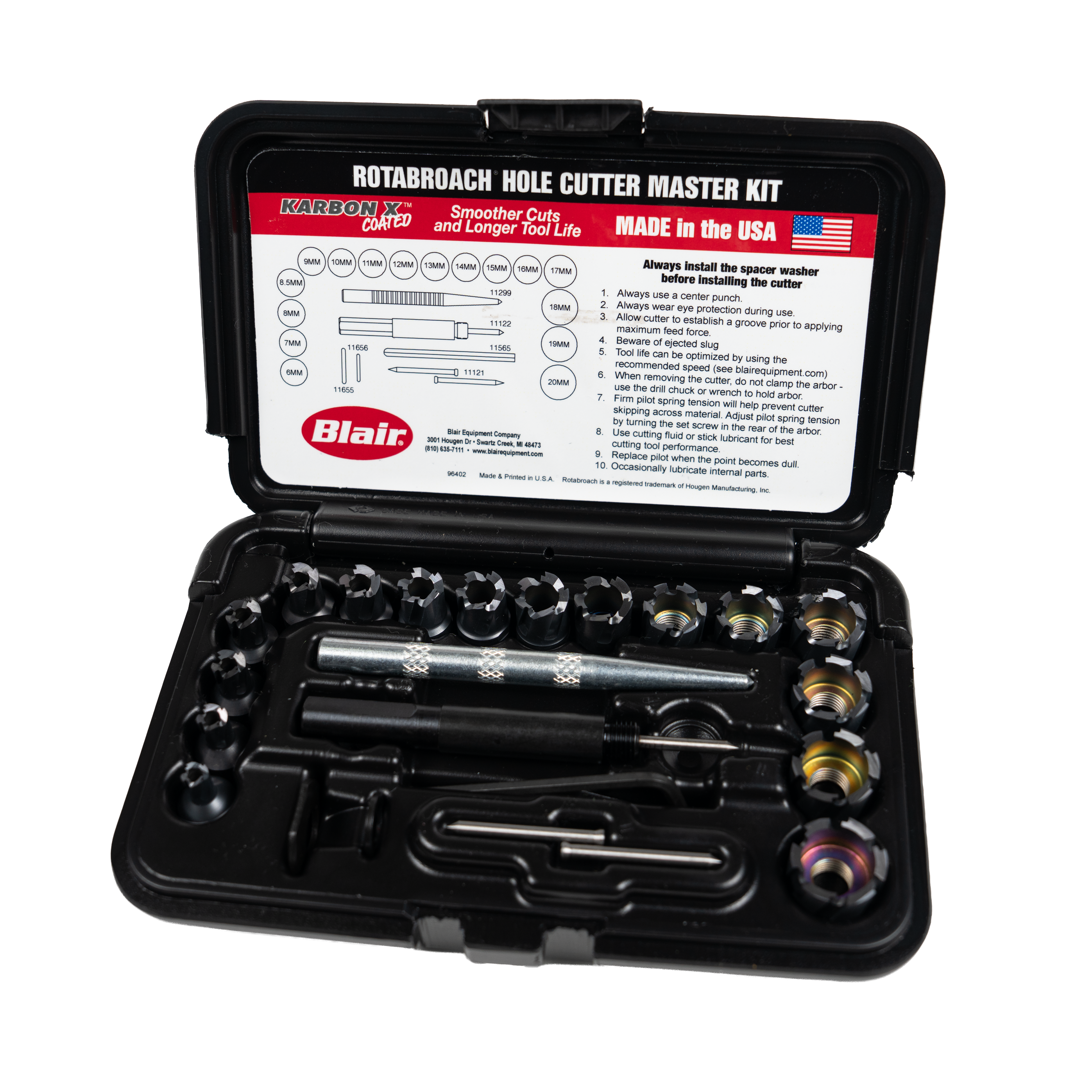 Karbon X Rotabroach Cutters Metric Master Kit (11092KX) | Blair ...